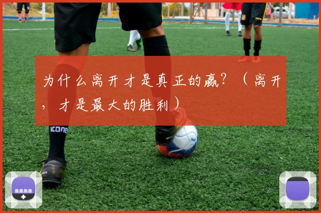 为什么离开才是真正的赢？（离开，才是最大的胜利）